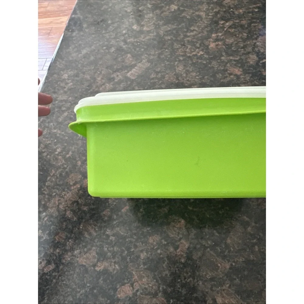 Vintage TUPPERWARE 1254 FREEZE-N-SAVE Ice Cream Storage Container - Green - EUC